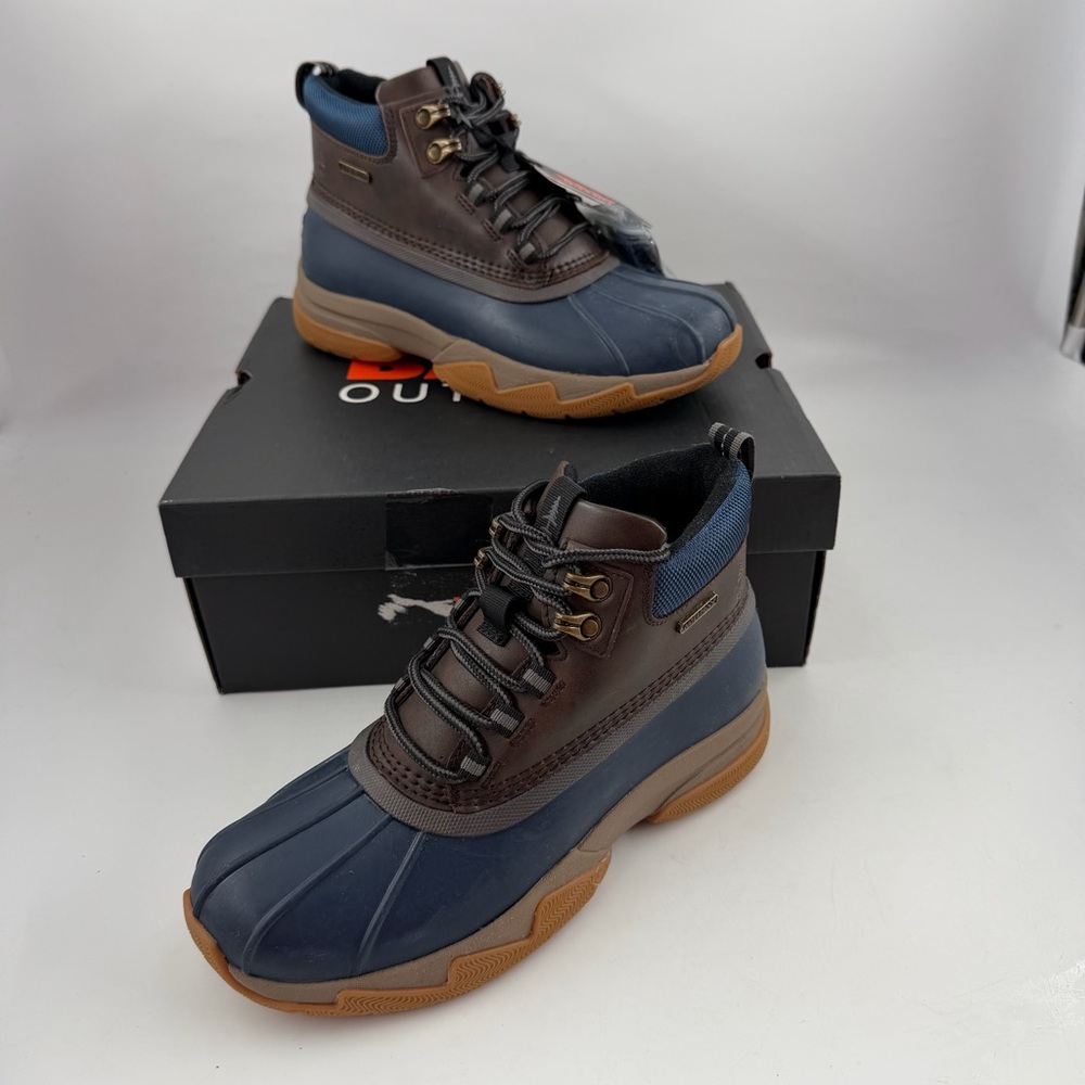 Bass Outdoor Women’s Field Duck Mid -SZ 7- Waterproof Hiking Boots Brown Blue